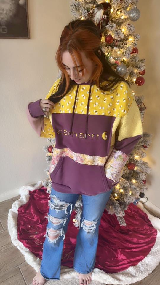 Patchwork Carhartt hoodie Large