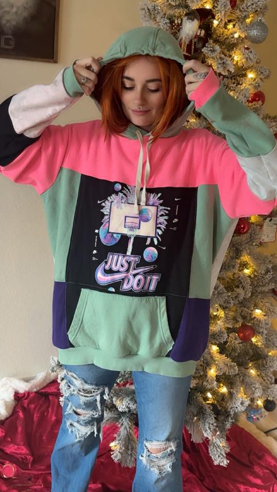 Just do it Patchwork hoodie Large