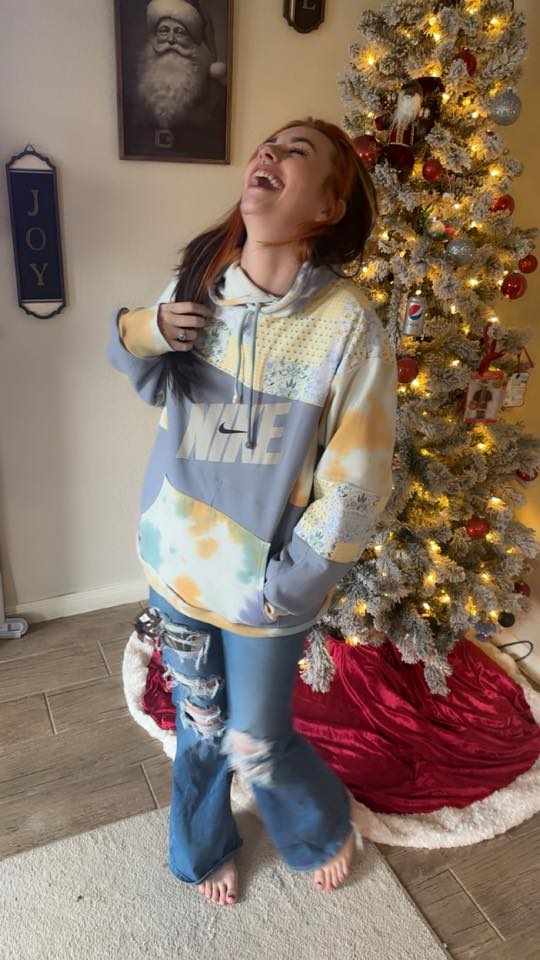 Tie-dye Nike patchwork hoodie