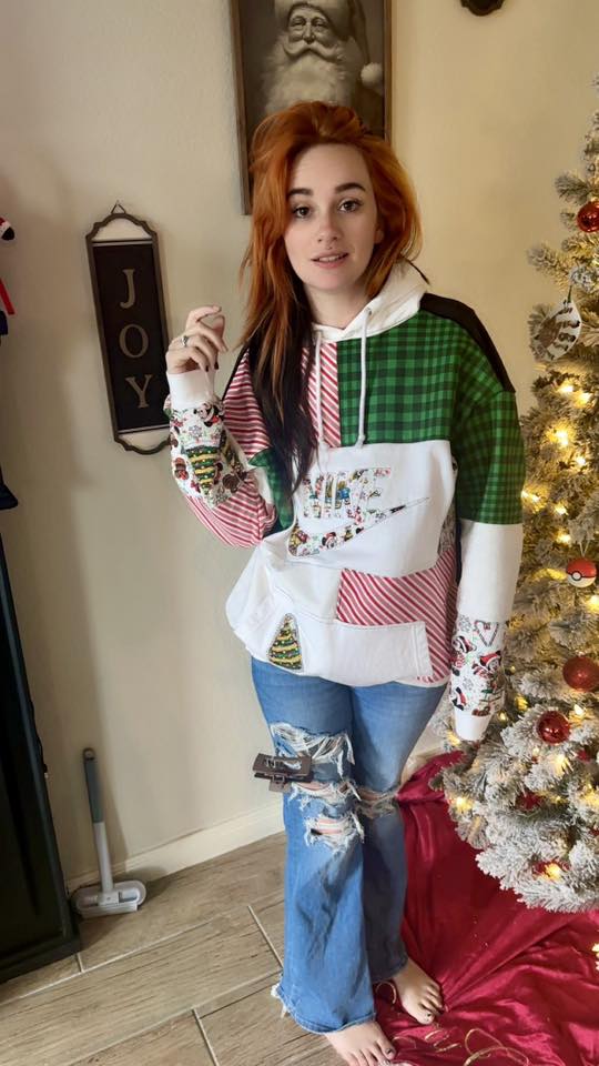 Xmas patchwork hoodie Medium