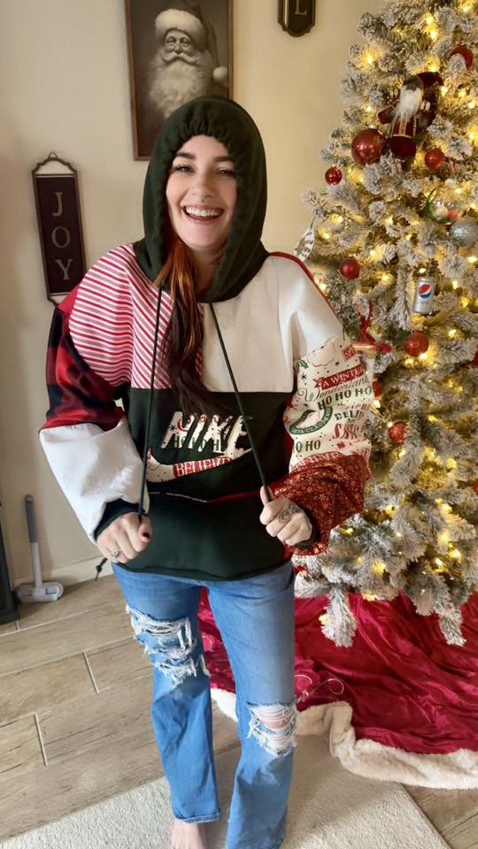 Nike Xmas patchwork hoodie XXL