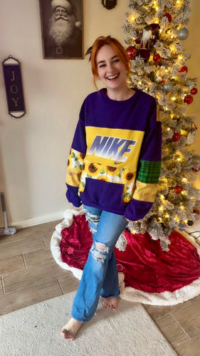 Nike sunflower patchwork sweater XL